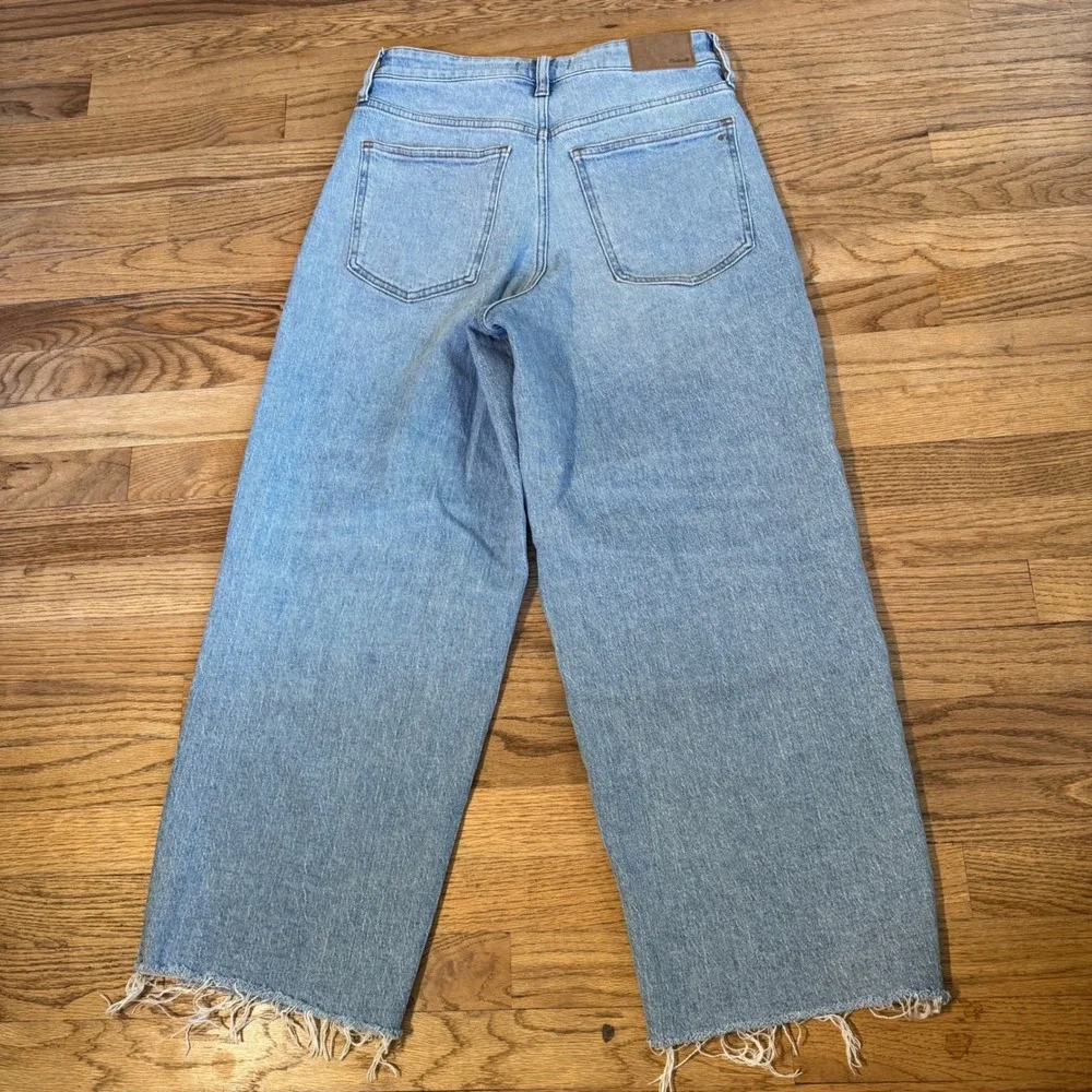 Madewell Curvy Perfect Vintage Wide-Leg Crop Jean Light Wash Raw Hem 28 - Picture 8 of 8